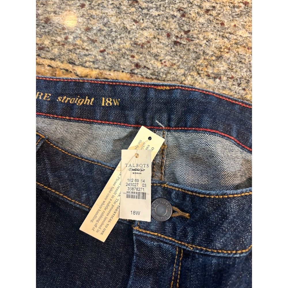 NWT Talbots W-Signature Straight Leg Jeans Dark Wash Plus Size 18W - Picture 4 of 9